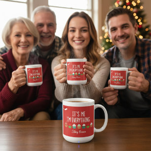 Lustiger Weihnachtsmann rot und grüner Humor Kaffeetasse