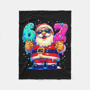 Lustiger Weihnachtsmann sagt sechs sieben 67 Meme Fleecedecke