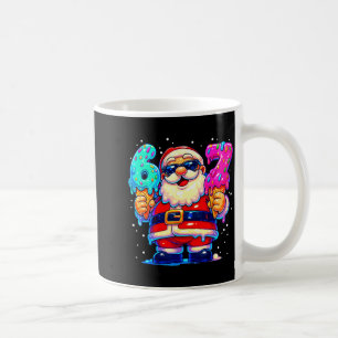 Lustiger Weihnachtsmann sagt sechs sieben 67 Meme Kaffeetasse