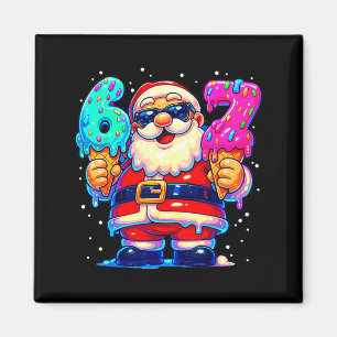 Lustiger Weihnachtsmann sagt sechs sieben 67 Meme  Magnet