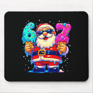 Lustiger Weihnachtsmann sagt sechs sieben 67 Meme Mousepad