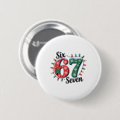 Lustiger Weihnachtsmann sagt sechs sieben Weihnach Button (Vorne & Hinten)
