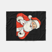 Lustiger Weihnachtsmann sagt sechs sieben Weihnach Fleecedecke (Vorderseite (Horizontal))