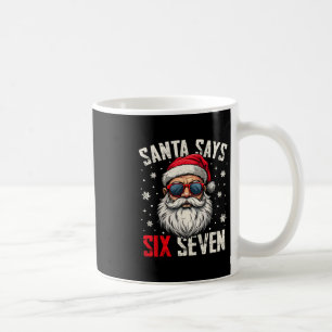 Lustiger Weihnachtsmann sagt sechs sieben Weihnach Kaffeetasse