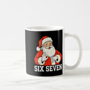 Lustiger Weihnachtsmann sagt sechs sieben Weihnach Kaffeetasse