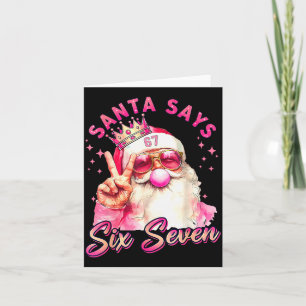 Lustiger Weihnachtsmann sagt sechs sieben Weihnach Karte