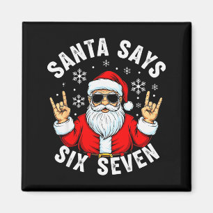Lustiger Weihnachtsmann sagt sechs sieben Weihnach Magnet