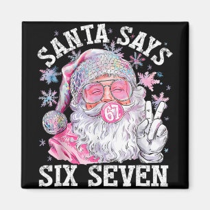 Lustiger Weihnachtsmann sagt sechs sieben Weihnach Magnet
