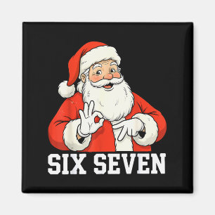 Lustiger Weihnachtsmann sagt sechs sieben Weihnach Magnet