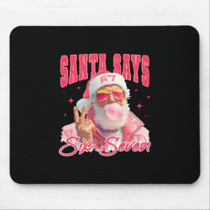 Lustiger Weihnachtsmann sagt sechs sieben Weihnach Mousepad