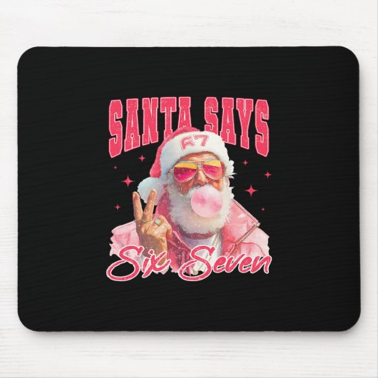 Lustiger Weihnachtsmann sagt sechs sieben Weihnach Mousepad (Vorne)