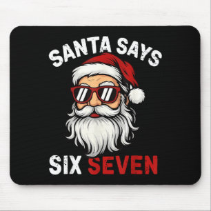 Lustiger Weihnachtsmann sagt sechs sieben Weihnach Mousepad