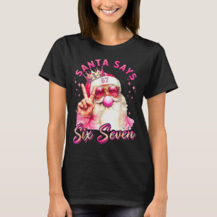 Lustiger Weihnachtsmann sagt sechs sieben Weihnach T-Shirt