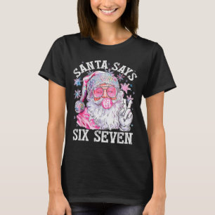 Lustiger Weihnachtsmann sagt sechs sieben Weihnach T-Shirt