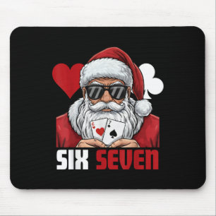 Lustiger Weihnachtsmann sagt Six Seven Poker Weihn Mousepad