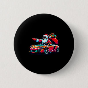 Lustiger Weihnachtsmann Santa Claus fährt Srt Auto Button