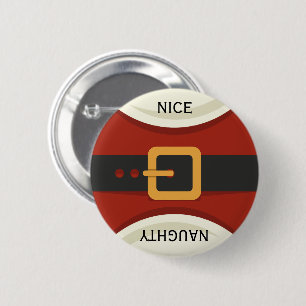 Lustiger Weihnachtsmann Santa Claus Naughty & Nice Button
