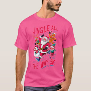Lustiger Weihnachtsmann Santa Laufender Läufer Mar T-Shirt