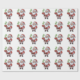 Lustiger Weihnachtsmann Santa mit einem Matcha-Get Geschenkpapier