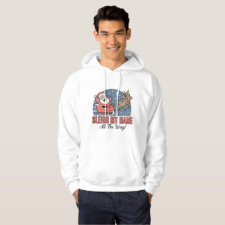 Lustiger Weihnachtsmann Schlitten Mein Name den ga Hoodie