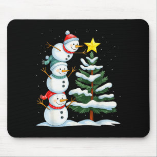 Lustiger Weihnachtsmann-Schneemann-Baumspitze-Feie Mousepad