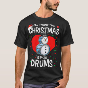 Lustiger Weihnachtsmann Schneemann Schlagzeuger Tr T-Shirt