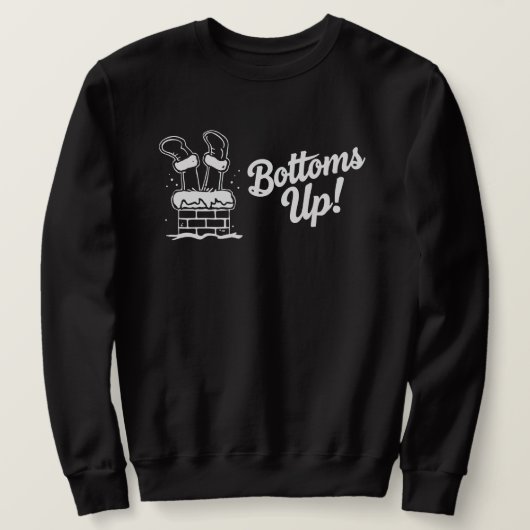 Lustiger Weihnachtsmann-Schornstein "Prost" Sweatshirt (Design vorne)