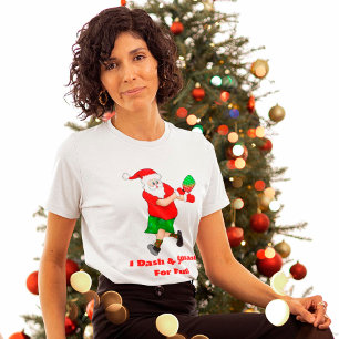 Lustiger Weihnachtsmann spielt Pickleball, ich stü T-Shirt