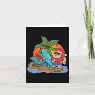 Lustiger Weihnachtsmann-Surfer Hawaiianischer Weih Karte