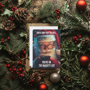 Lustiger Weihnachtsmann TikTok Ungezogene Liste We Feiertagskarte