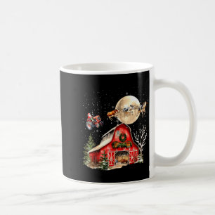 Lustiger Weihnachtsmann Traktor Kühe Bauernhof Lan Kaffeetasse