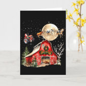 Lustiger Weihnachtsmann Traktor Kühe Bauernhof Lan Karte (Gelbe Blume)