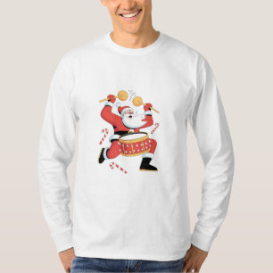 Lustiger Weihnachtsmann-Trommler hässliches Weihna T-Shirt