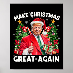 Lustiger Weihnachtsmann Trump 2025 Macht Weihnacht Poster