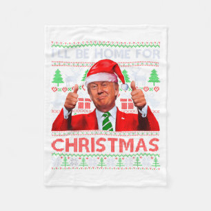 Lustiger Weihnachtsmann Trump Ich werde zu Weihnac Fleecedecke