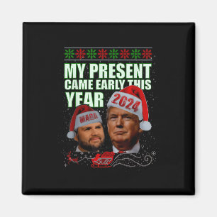 Lustiger Weihnachtsmann Trump Weihnachten kam früh Magnet
