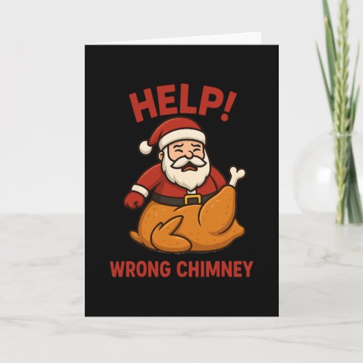 Lustiger Weihnachtsmann Truthahn Hilfe Falscher Sc Karte (Vorderseite)