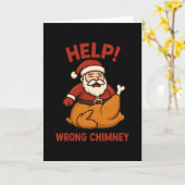 Lustiger Weihnachtsmann Truthahn Hilfe Falscher Sc Karte (Gelbe Blume)