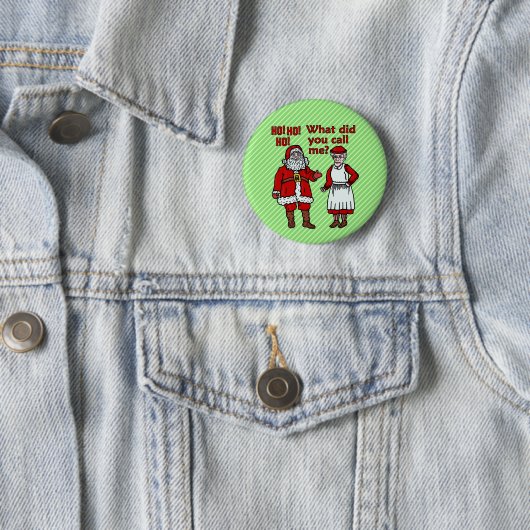 Lustiger Weihnachtsmann u. Frau Christmas Button (Beispiel)