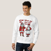 Lustiger Weihnachtsmann u. Frau Christmas Ugly Sweatshirt (Vorne ganz)