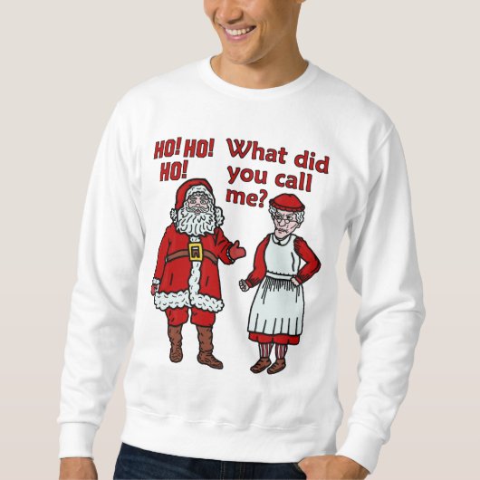 Lustiger Weihnachtsmann u. Frau Christmas Ugly Sweatshirt (Vorderseite)