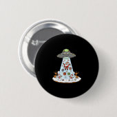 Lustiger Weihnachtsmann-Ufo-Lieferung Glückliches Button (Vorne & Hinten)