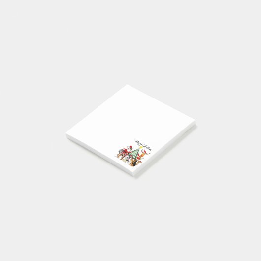 Lustiger Weihnachtsmann- und Post-it Klebezettel (angewinkelt)