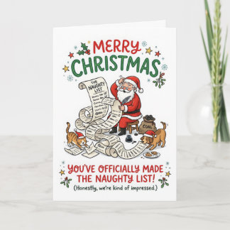 Lustiger Weihnachtsmann Ungezogene Liste Weihnacht Karte