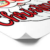 Lustiger Weihnachtsmann verhext euch ein frohes We Poster (Ecke)