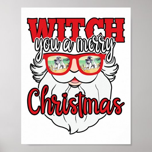 Lustiger Weihnachtsmann verhext euch ein frohes We Poster (Vorne)