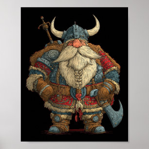 Lustiger Weihnachtsmann-Wiking-Kostüm für Jungen u Poster