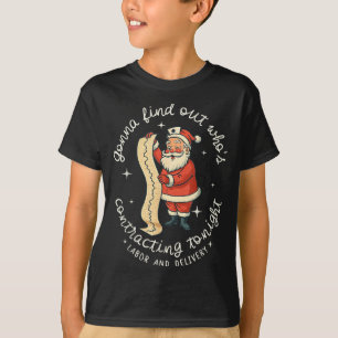 Lustiger Weihnachtsmann wird herausfinden, wer ein T-Shirt