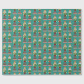 Lustiger Weihnachtsnussknacker Buttcracker Geschenkpapier (Flach)