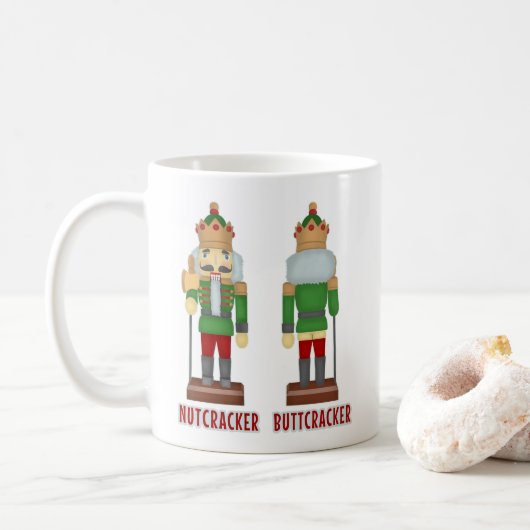 Lustiger Weihnachtsnussknacker Buttcracker Kaffeetasse (Mit Donut)